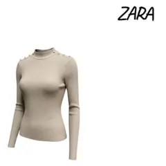ZARA ベージュ ハイネックセーター