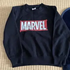 MARVEL ロゴ入り ブラック トレーナー 100cm〜