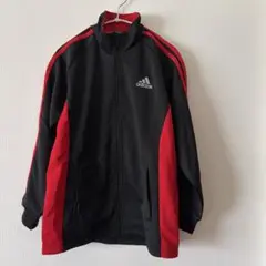 adidas ジップアップジャケット 黒/赤 140サイズ
