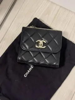 CHANEL Trendy CC ミニチェーンショルダー 黒ラムスキン 美品のサムネイル