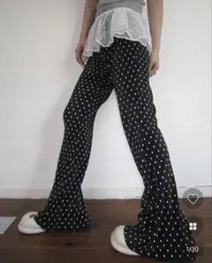nugu haku ドットブーツカットリブパンツ