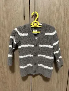 ジェラートピケ xxs グレーとホワイトのストライプ　上着