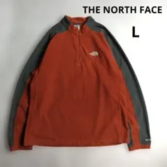 THE NORTH FACE　ハーフジップフリース　刺繍ロゴ　ブラウン　Lサイズ