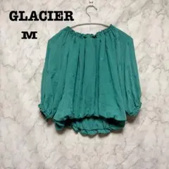 GLACIER ハニーズ　バルーンブラウス 刺繍入り　グリーン M