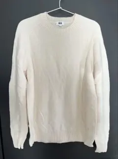 UNIQLO ラムクルーネックニット　男女兼用XL アイボリー