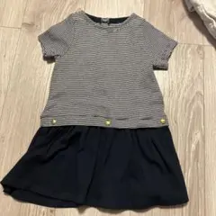 PETIT BATEAU ストライプ 半袖ワンピース 80