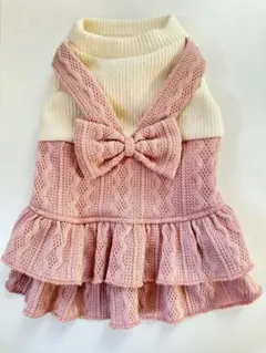 犬と生活♡フリルリボンワンピース ピンク2 イヌトセイカツ フリルスカート