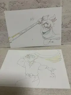 忍たま体験展/原画ポストカード/潮江文次郎＆立花仙蔵