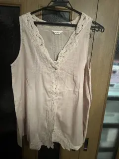 SM2 ベージュピンク ノースリーブ レースブラウス