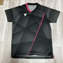 VICTAS 卓球用ゲームシャツ ブラック ピンク