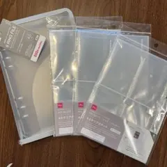 6リングファイル　グレー　クリアポケット×3