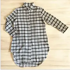 ★極美品♪チェック柄 長袖シャツワンピース Mサイズ カジュアル