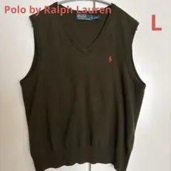 Polo by Ralph Lauren ウール　VネックモスグリーンL