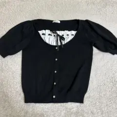 INGNI 黒 半袖ニット リボン付き