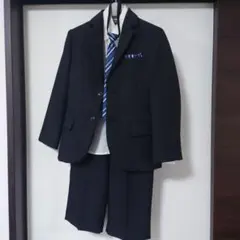 子供用フォーマルスーツ 120cm 黒ストライプ