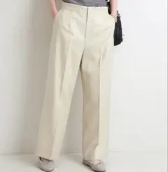 IENA リネンライク　テーパードパンツ　スラックス　34 ベージュ