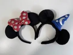 ミニーマウスとミッキーマウスの耳カチューシャ【バラ売り可】