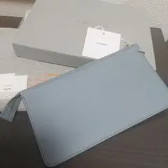 新品 イルビゾンテ 本革 長財布 ポーチ ウォレット 限定 ブルー