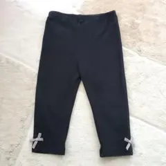 petit main ブラック リボン付レギンス