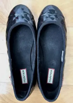 値下げ　HUNTER 24cm レインシューズ バレリーナ フラット