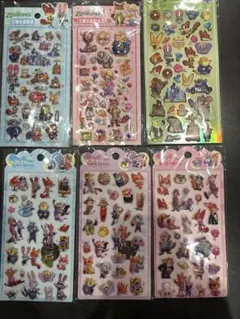 新品　ズートピア　6点セット　立体　シール　ボンボン