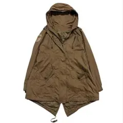 90's vintage ブラウン フーデッド フィッシュテール モッズコート