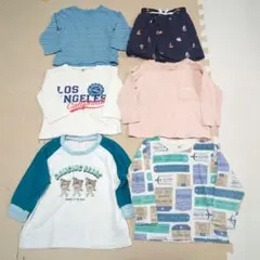 子供服、男の子服 80cm 長袖カットソーなど6点まとめ売り