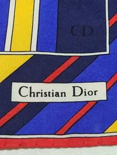 Christian Dior ストライプ シルクスカーフ