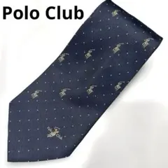 Polo Club ポロクラブ　ネクタイ ネイビー　紺ストライプ馬ロゴ
