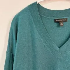BANANA REPUBLIC 【L】ターコイズ Vネック ニット 春秋