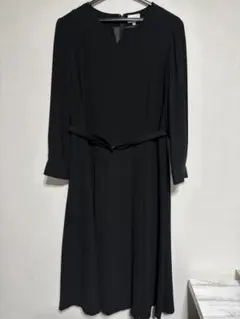EMMA JAMES ブラック ロングワンピース 13号 ベルト付き フォーマル