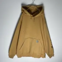 メキシコ製 オーバーサイズ プルオーバーパーカー 袖ロゴ サイドボロ加工 L