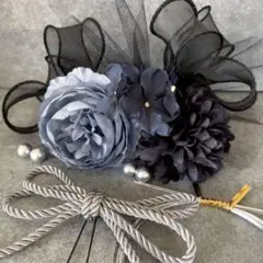 髪飾り　成人式　卒業式　結婚式　和装　振袖　七五三　シルバー　黒　ブルーグレー
