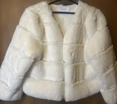 by muni:r バイムニール　白もこもこジャケットコート