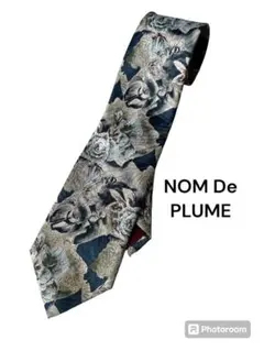 メンズ ネクタイ オフィス ビジネス 青 花柄 総柄