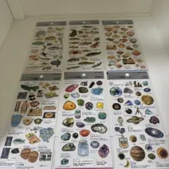 動植物・鉱石シールセット 6シート
