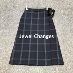 【Jewel Changes】チェックスカート ネイビー系 ひざ丈のサムネイル