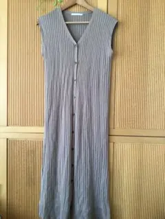 RETRO GIRL★リブロングワンピース　カーディガン