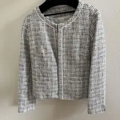 卒業式入学式ママ新品フォーマル ツイードジャケットLサイズ