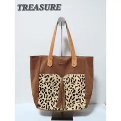 トプカピ 本革 スウェード レオパード柄 ハラコ ハンドバッグ