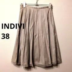 INDIVI 膝丈　プリーツスカート ポリエステル　日本製 38
