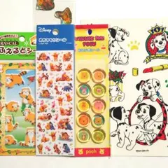 ディズニー　くまのプーさん　101匹ワンちゃん　ラスカル　平成レトロシール
