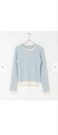 KBF レイヤードライクヘンリーニット