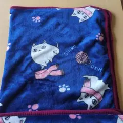 Cat pattern half blanket blanket SHIRO