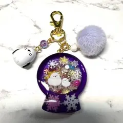 6830☆ シマエナガ　シェイカー　キーホルダー　レジン　ハンドメイド