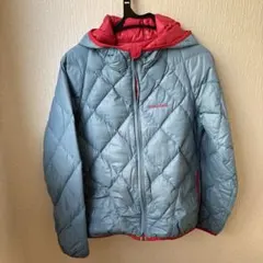 mont-bell キッズダウンコート 水色/赤　リバーシブル　クリーニング済