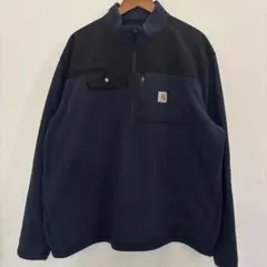 Carhartt ハーフジップ 2XL ネイビー RELAXED FIT