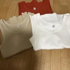 ⭐️UNIQLOコットンリブタンクトップ３枚セット　Mサイズ