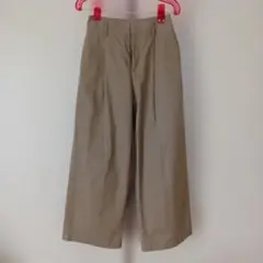 ユニクロ ハイウエストチノワイドパンツ ベージュ 61