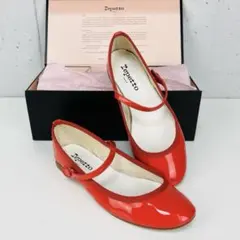 美品★ Rpetto メリージェーン　エナメル　バレエシューズ　赤36 フラット